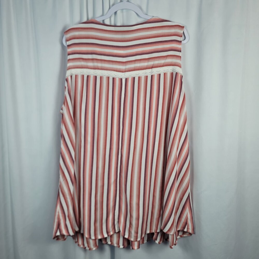 Lane Bryant Sleeveless Blouse Women's Size 20 Pink Ivory Stripe NEW - Picture 12 of 16